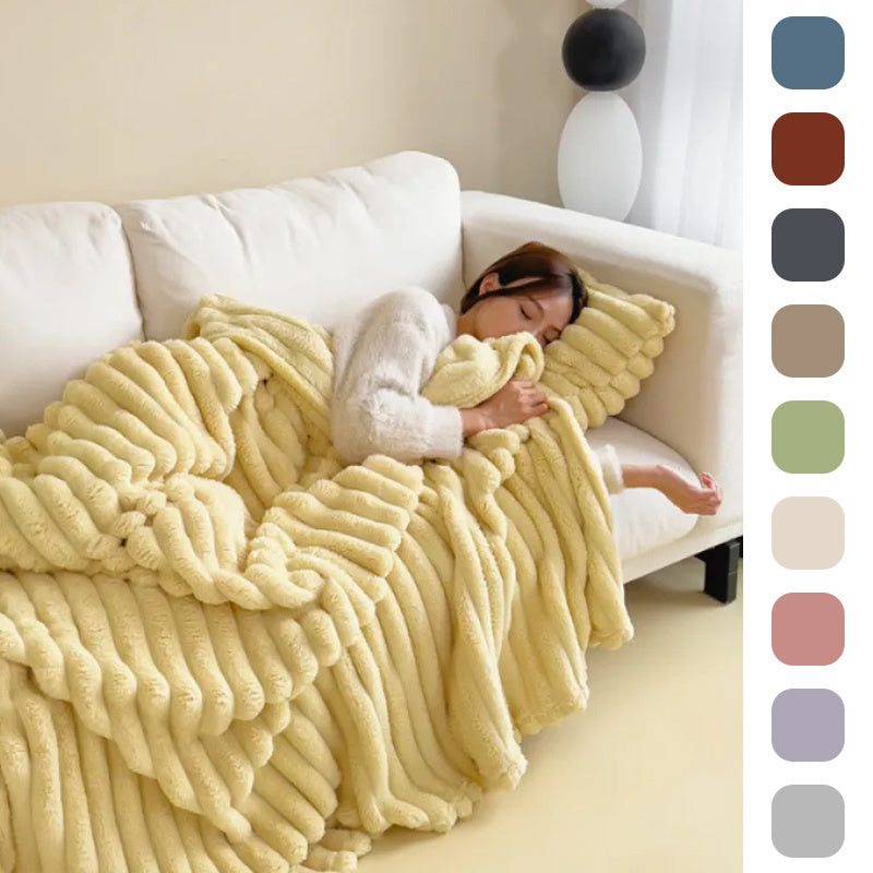 Soft Wind Bubble Velvet Blanket Warm Solid Rabbit House DealSniper.net