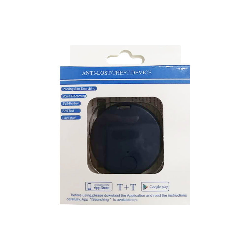 Round Bluetooth Anti-lost Device Is Small And Portable Pets DealSniper.net Blue Color box