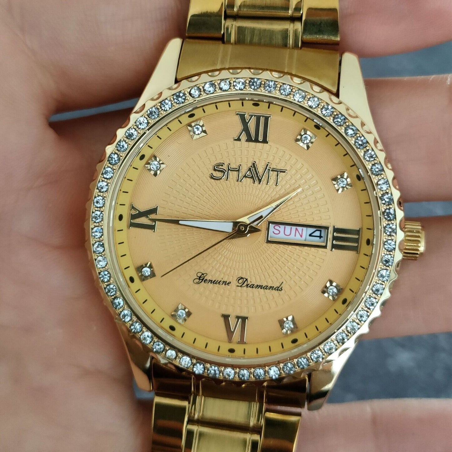 Gold Men's Watch Classic Stainless Steel Quartz Analog Business Wristwatch Gift Jewelry DealSniper.net