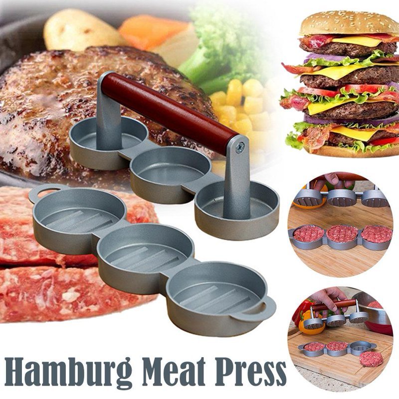 Mini Burger Press Slider Patty Wood Handle Hamburger Press Kitchen DealSniper.net