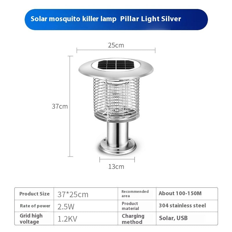 Outdoor Waterproof Solar Mosquito Lamp Outdoor DealSniper.net Silver Chapiter Model