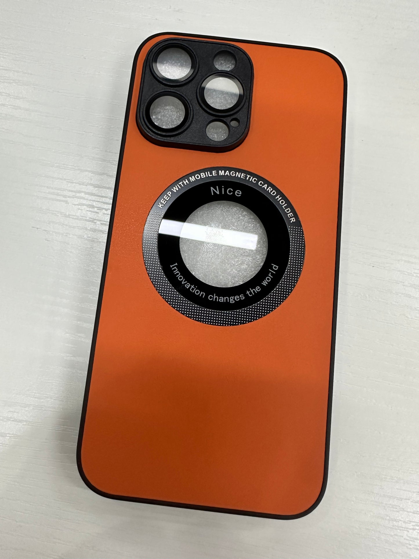 Suitable For IPhone15PRO Phone Case Litchi Grain Leather Gadgets DealSniper.net Orange IPhone15