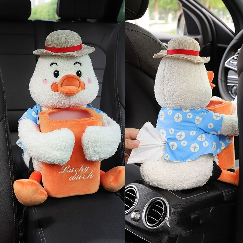 Creative Car Tissue Box Trash Can Two-in-one Vehicle DealSniper.net Net duck