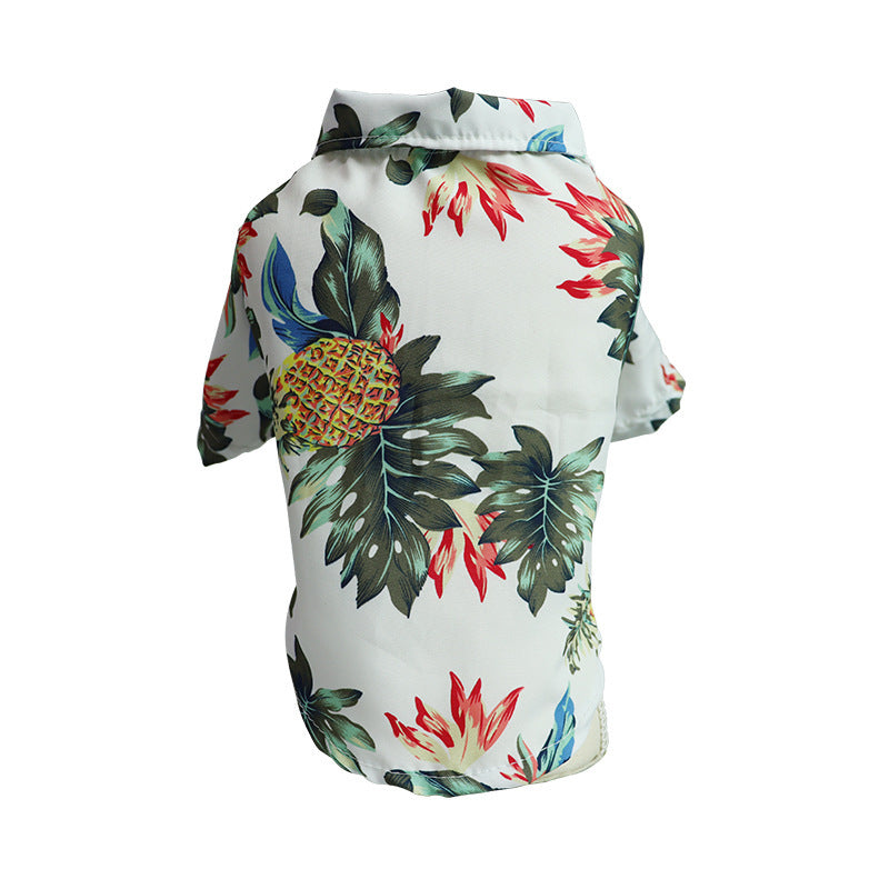 Dog Spring And Summer Thin Shirt Corgi Blue Cat Clothes Pets DealSniper.net Pineapple white 2XL