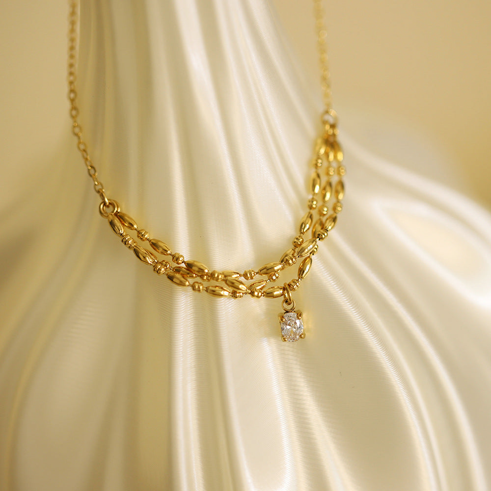 Titanium Steel Necklace For Women Clavicle Chain Jewelry dealsniper-net