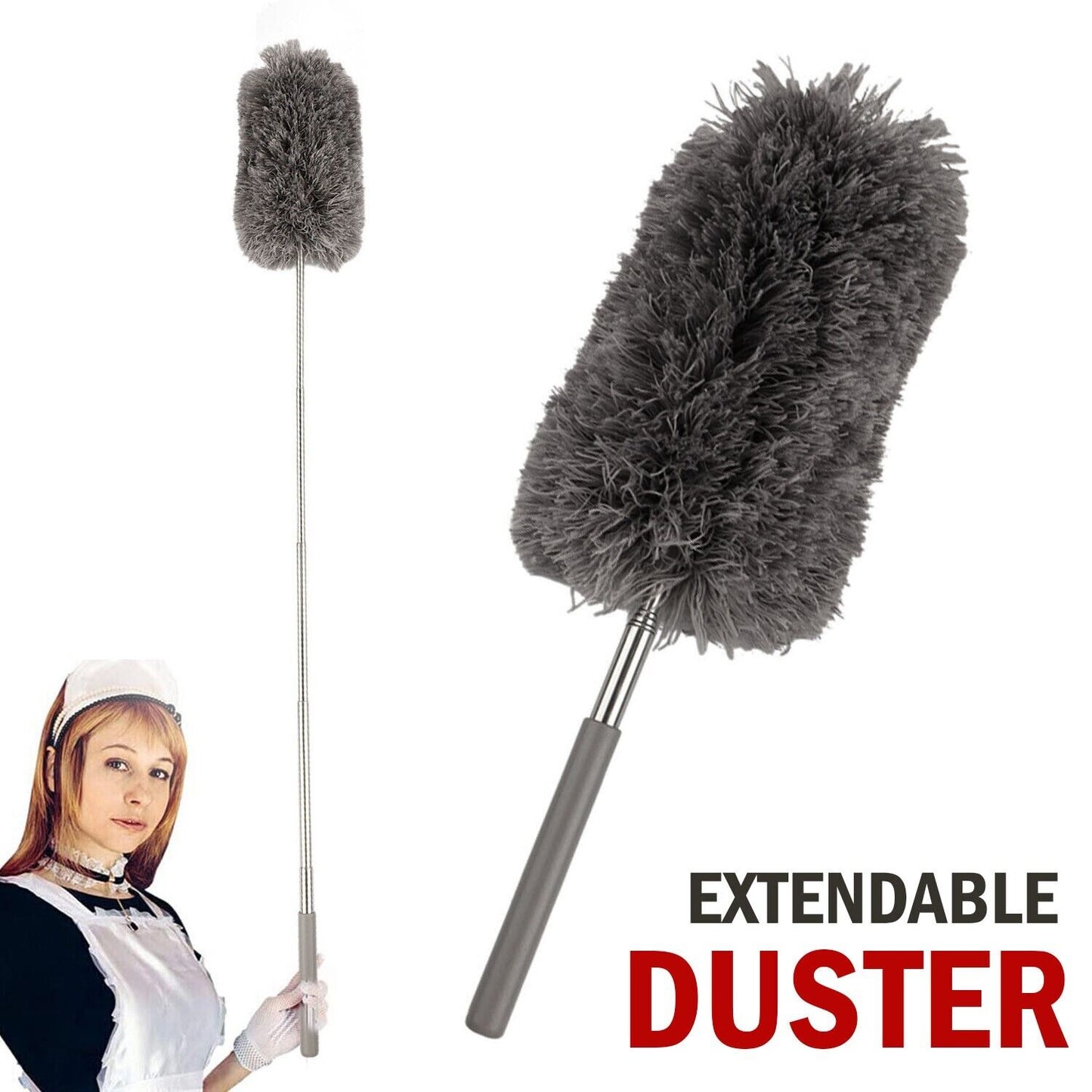 Adjustable Soft Microfiber Feather Duster Dusting Brush Household Cleaning Tool Home DealSniper.net