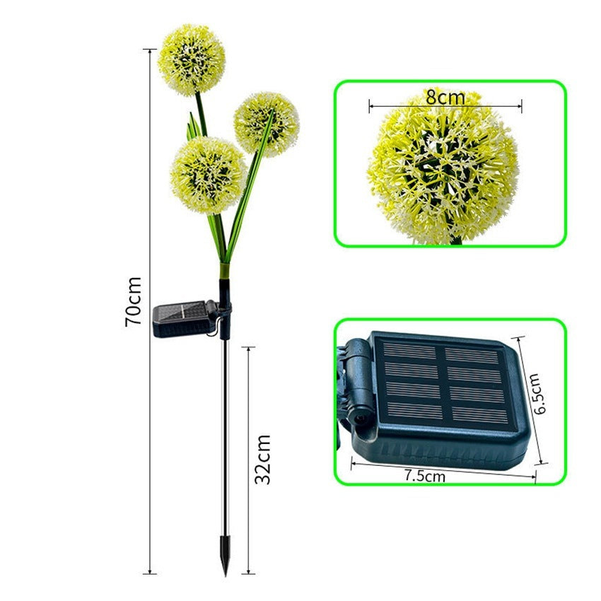 Solar Garden Simulation Dandelion Onion Ball Ground Lamp Garden DealSniper.net Double Pack Three To Head 36LED