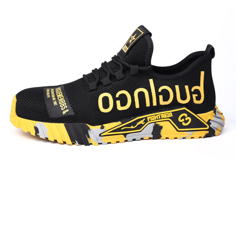 Indestructible Steel Toe Work Shoes For Men Letter Print Men DealSniper.net