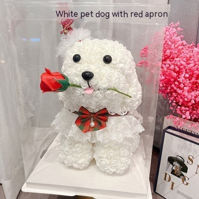 Christmas Rose Dog Home Ornaments Holidays DealSniper.net White And Red Bow Tie
