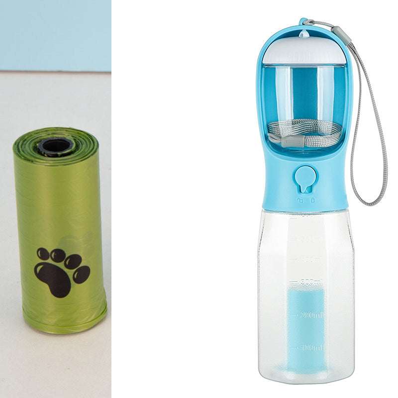 Portable Cat Dog Water Bottle Food Feeder Drinker Pets DealSniper.net Turquoise