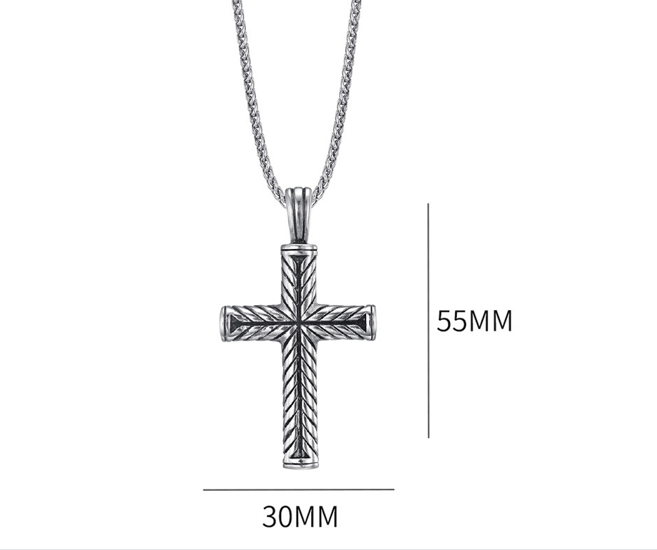 Men's Stainless Steel Casting Cross Pendant Necklace Jewelry DealSniper.net