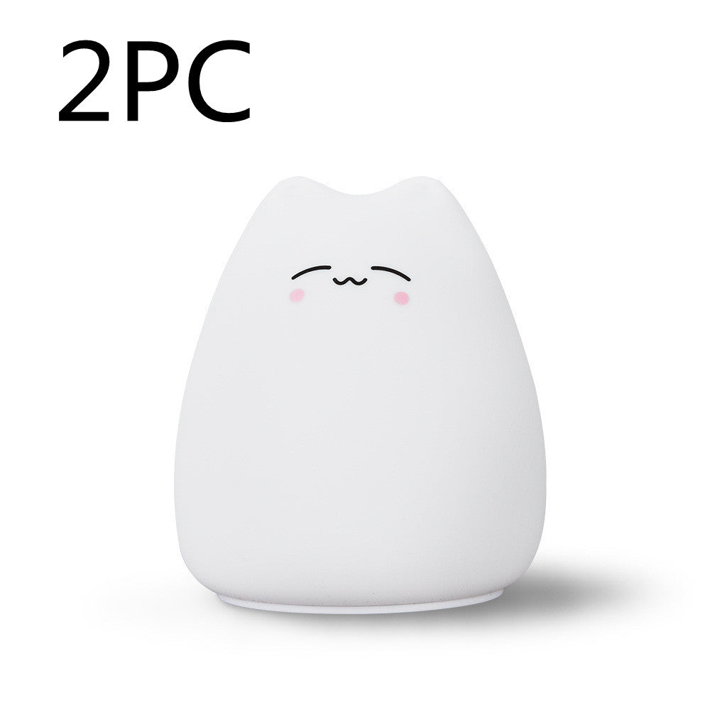 Silicone Touch Sensor LED Night Light For Children Baby Kids Home DealSniper.net Smart cat 2PC