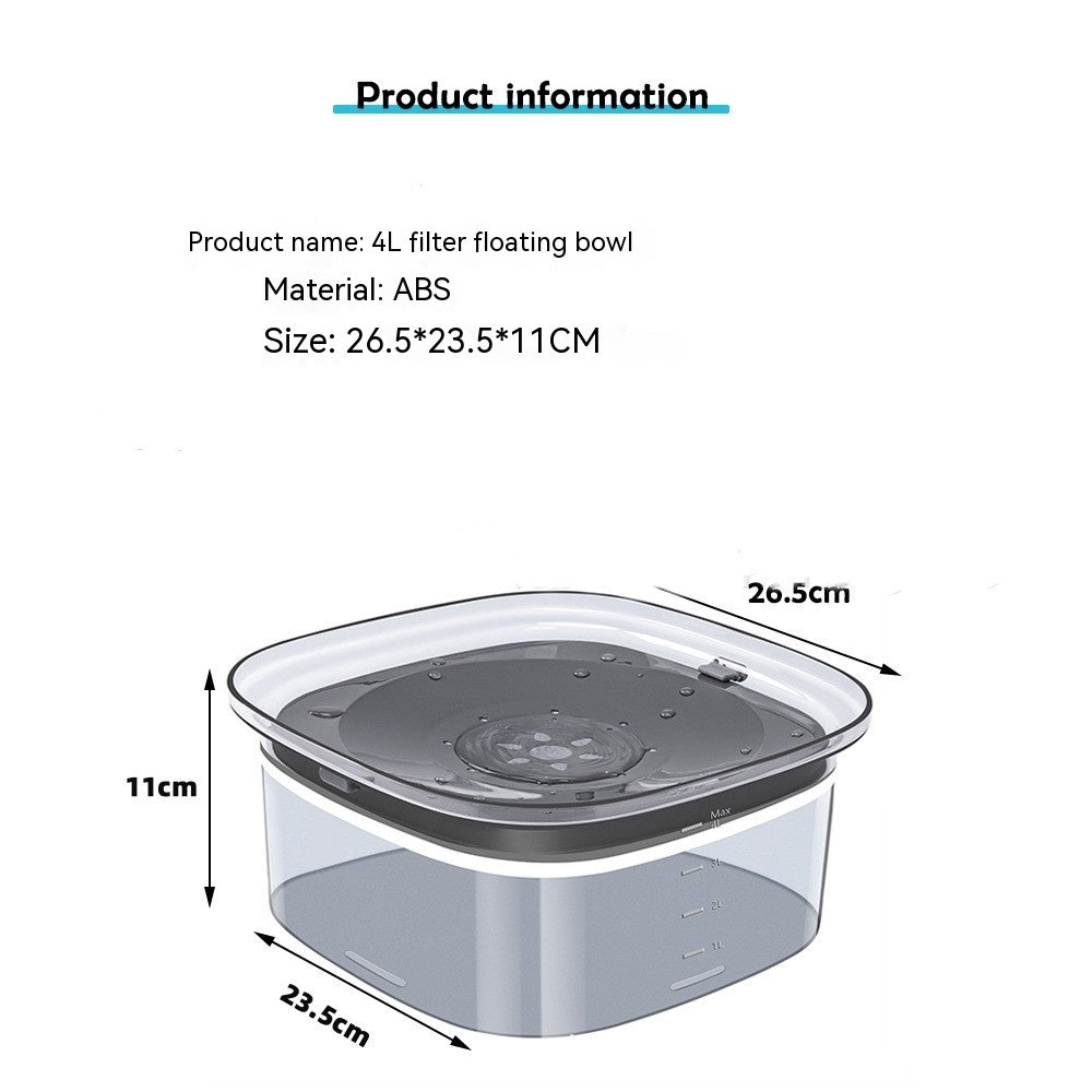 70oz Dog Water Bowl Large Capacity Spill Proof Dog Bowl Pets DealSniper.net Transparent 4000ML