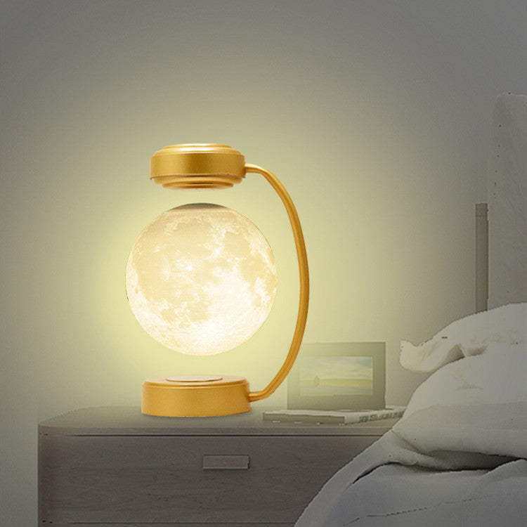 3D LED Moon Night Light Wireless Magnetic Levitating Electronic dealsniper-net Gold AU