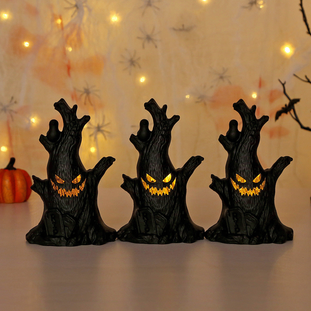 Halloween Pumpkin Lamp Ghost Stump Decoration Holidays DealSniper.net