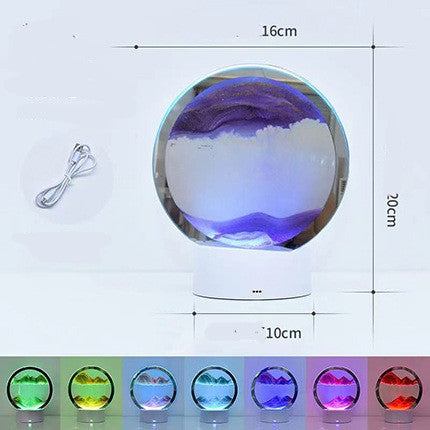 Creative 3D Quicksand Table Lamp Bedside Home dealsniper-net Purple USB