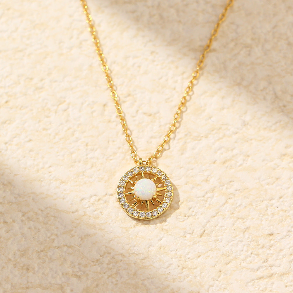 Fashion Jewelry Niche Moon And Sun Necklace Jewelry DealSniper.net Yellow Gold 925 Silver