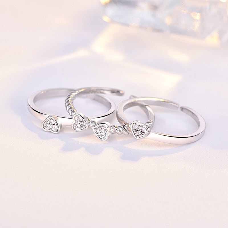 Ring Four-Leaf Clover Ring For Women Split Three-In-One Combination Deals DealSniper.net
