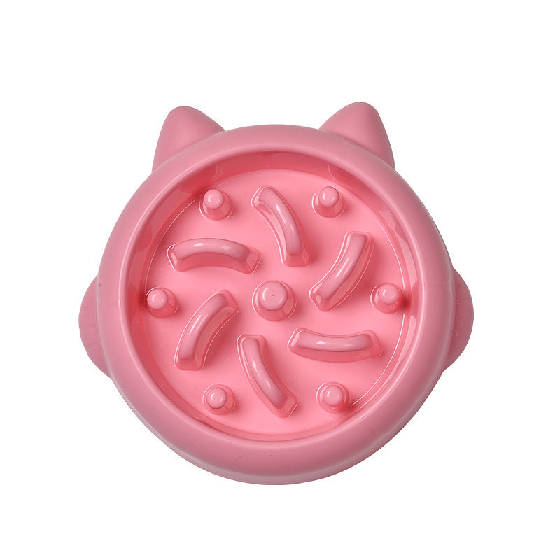 Pet Dog Cat Slow Feeder Bowls Anti Choking Slow Feeder Pets DealSniper.net Pink