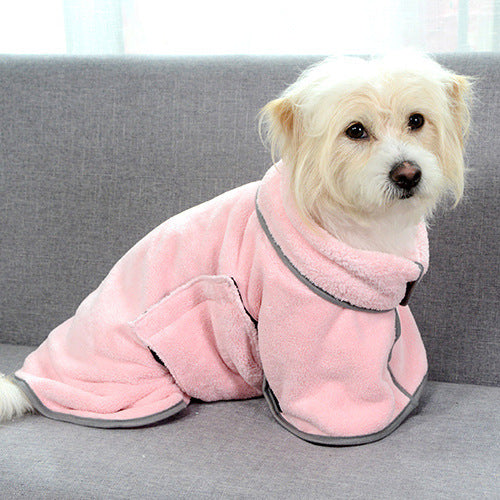 Quick-drying Pet Absorbent Towel Dog Bathrobe Pet Dog Pets DealSniper.net Pink M