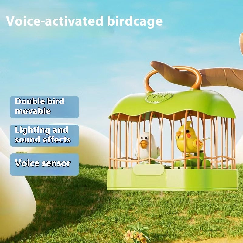 Talking Birdcage Aquarium Children's Light Music Educational Toys Kids DealSniper.net Green