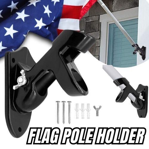 Wall Mounted Flag Pole Holder-Two-Position Mounting Bracket With Hardwares Home DealSniper.net