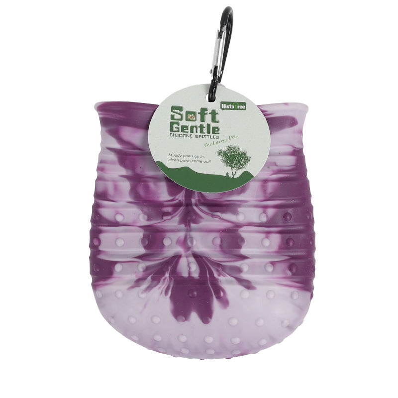 2 In 1 Dog Paw Cleaner Cup Pet Foot Cleaning Washer Brush Pets DealSniper.net Purple L
