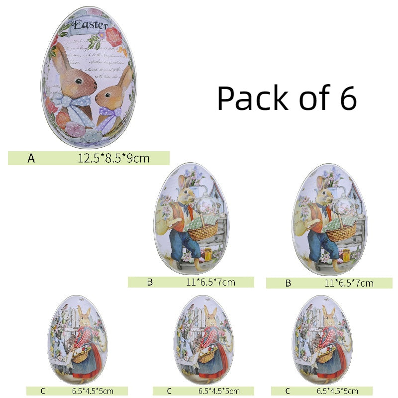 New Easter Decorative Tinplate Egg Creative Tin Box Kids Gym From House Set A Multidimension