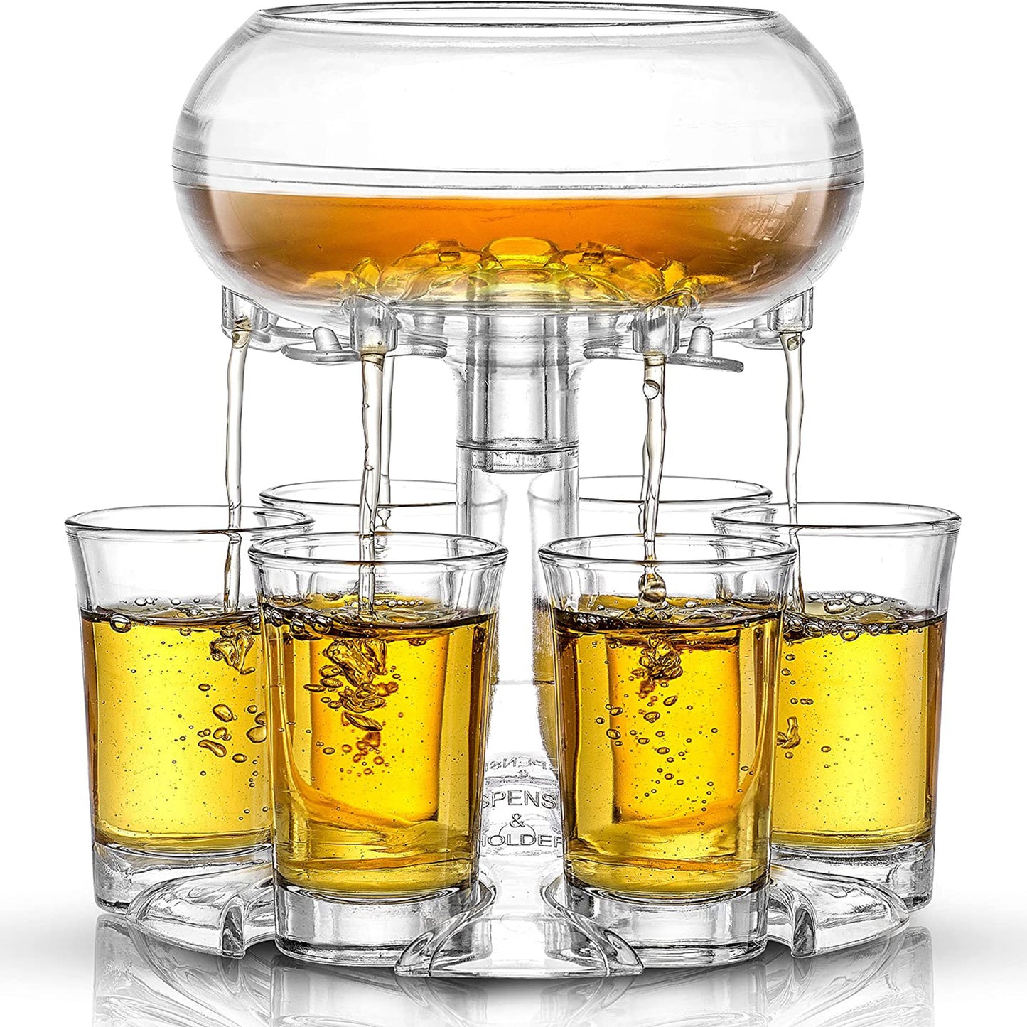 6-Shot Glass Dispenser Holder Wine Whisky Beer Dispenser Rack Bar Holidays DealSniper.net