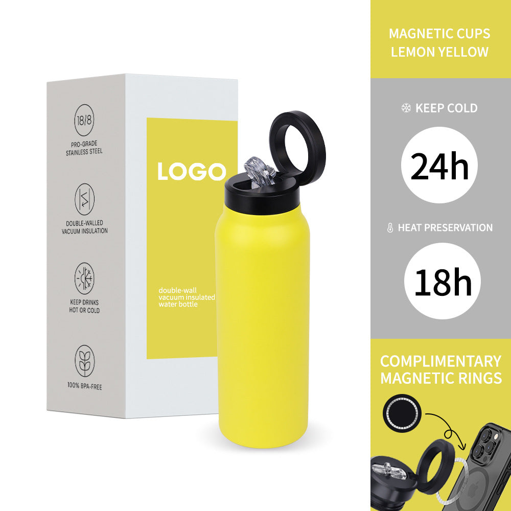 304 Stainless Steel Vacuum Cup Creative Magnetic Water Cup Outdoor Gym From House Yellow 25oz