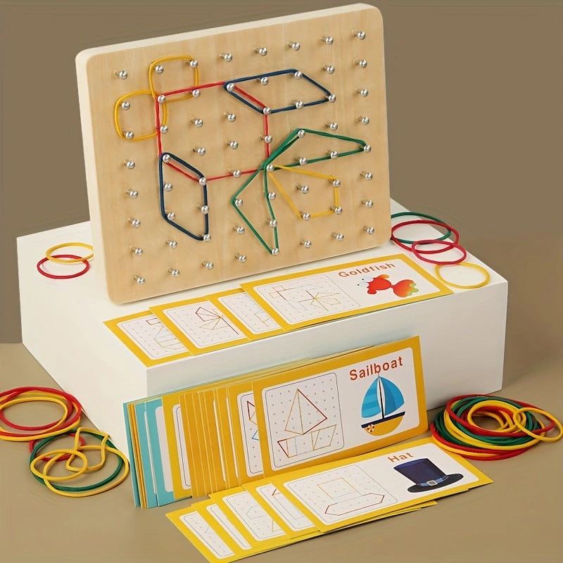 Wooden Children's Creative Bar-shaped Nail Board Toy Kids DealSniper.net Small Size Nail Board Mzm