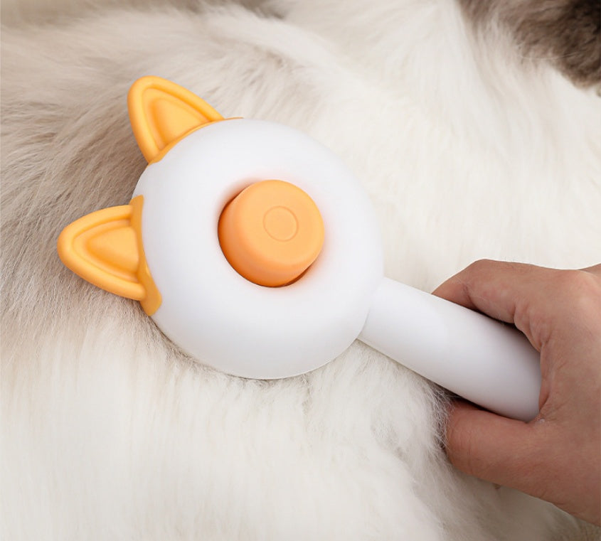 Pet Dog Brush Cat Comb Self Cleaning Pet Hair Remover Brush Pets Gym From House Orange White Bag Packaging