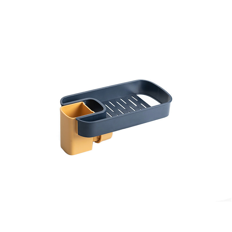 Sink Shelf Soap Sponge Drain Rack Storage Basket Kitchen DealSniper.net Blue Unilateral