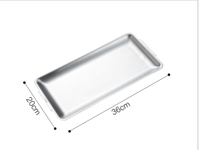 Thickened 304 Stainless Steel Rectangular Plate Korean Tray Kitchen DealSniper.net Style C