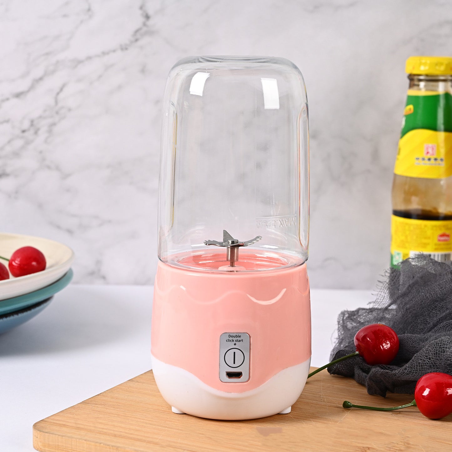 Portable Blender Home Mini Fruit Juicing Cup Kitchen Gadgets Kitchen DealSniper.net Pink USB