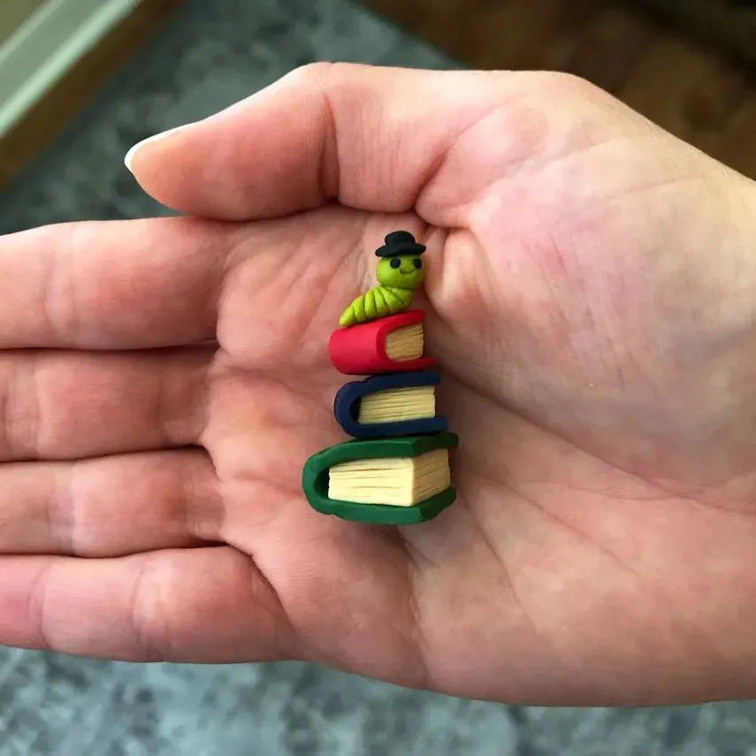 Resin Bookworm Ornaments Home Desktop Decorations Home Decor DealSniper.net