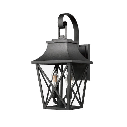 Black Outdoor Wall Light 2 Lights Large Outdoor Modern Wall Light Outdoor DealSniper.net