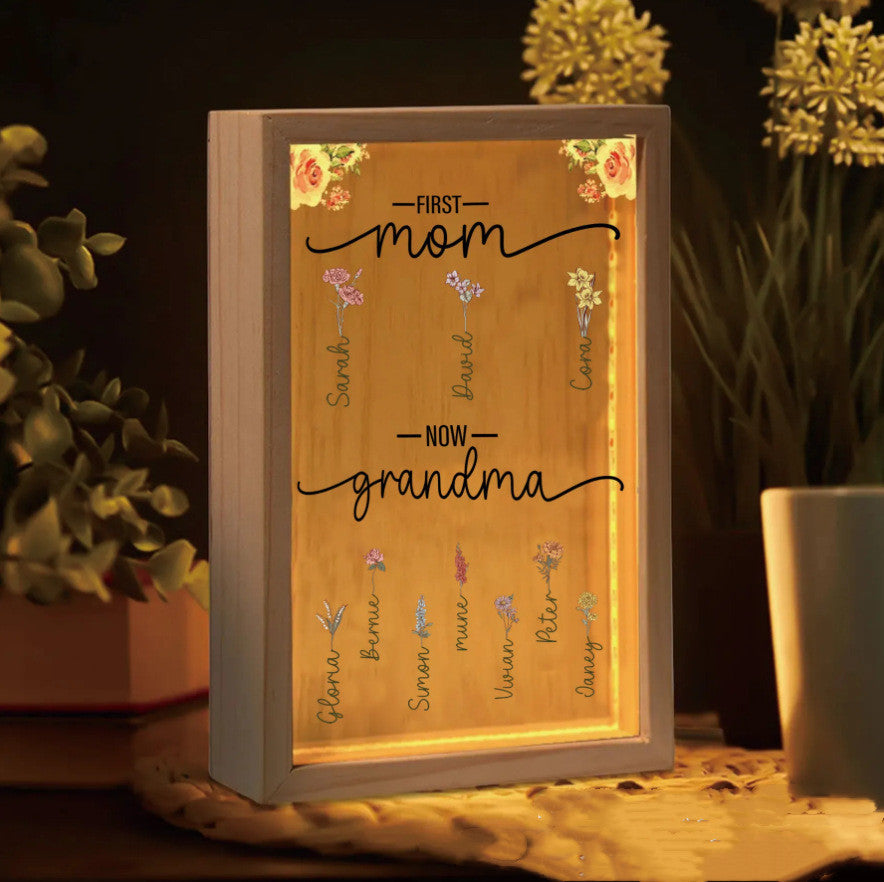 Wooden Acrylic Birthday Flower Mother's Day Luminous Ornament Holidays DealSniper.net