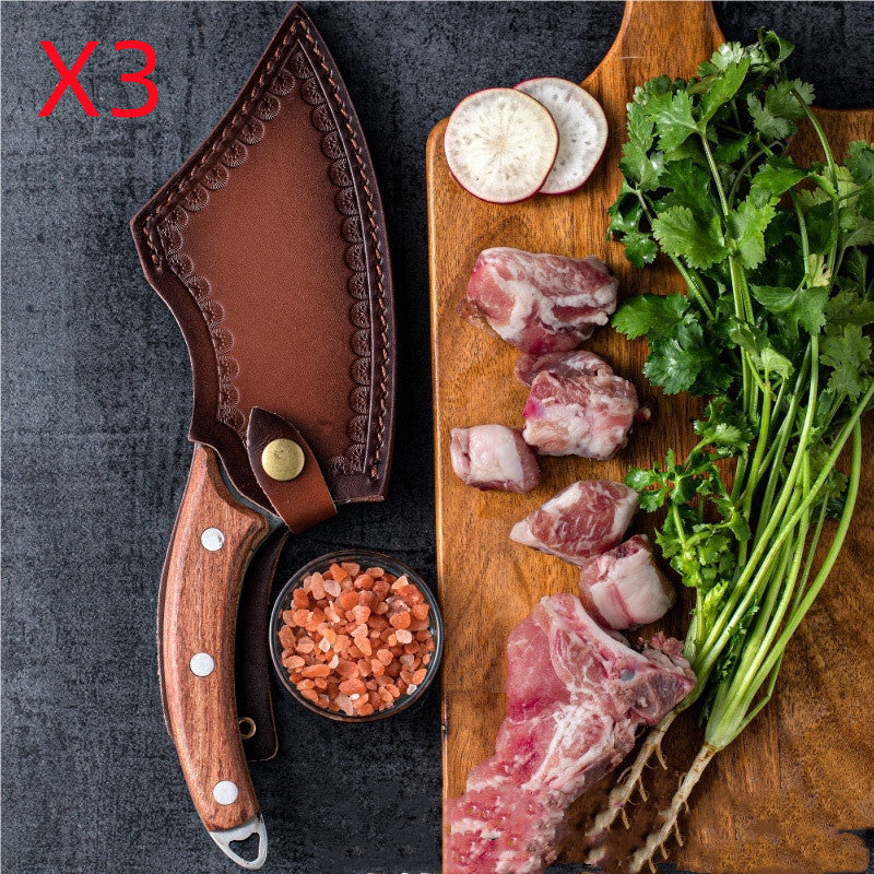 Forged Small Kitchen Knife Blade Material Anti-rust Kitchen dealsniper-net Khaki Standard package 3PCS