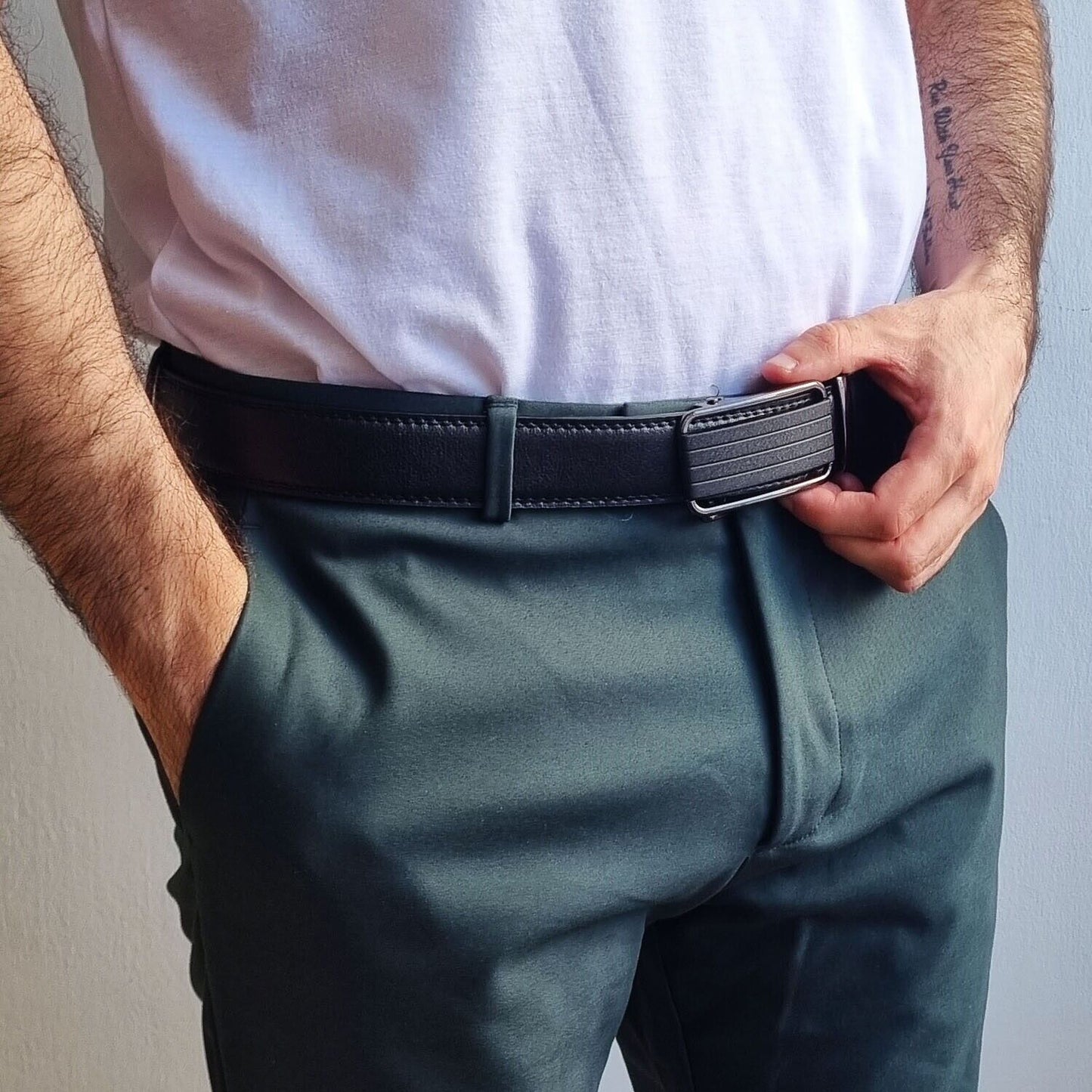 Men's Ratchet Belt Leather Mens Belt With Slide Buckle Ratchet Belts For Men USA Men DealSniper.net
