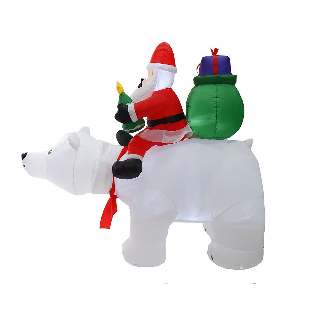 Inflatable Santa Claus Riding Polar Bear 2M Christmas Garden DealSniper.net