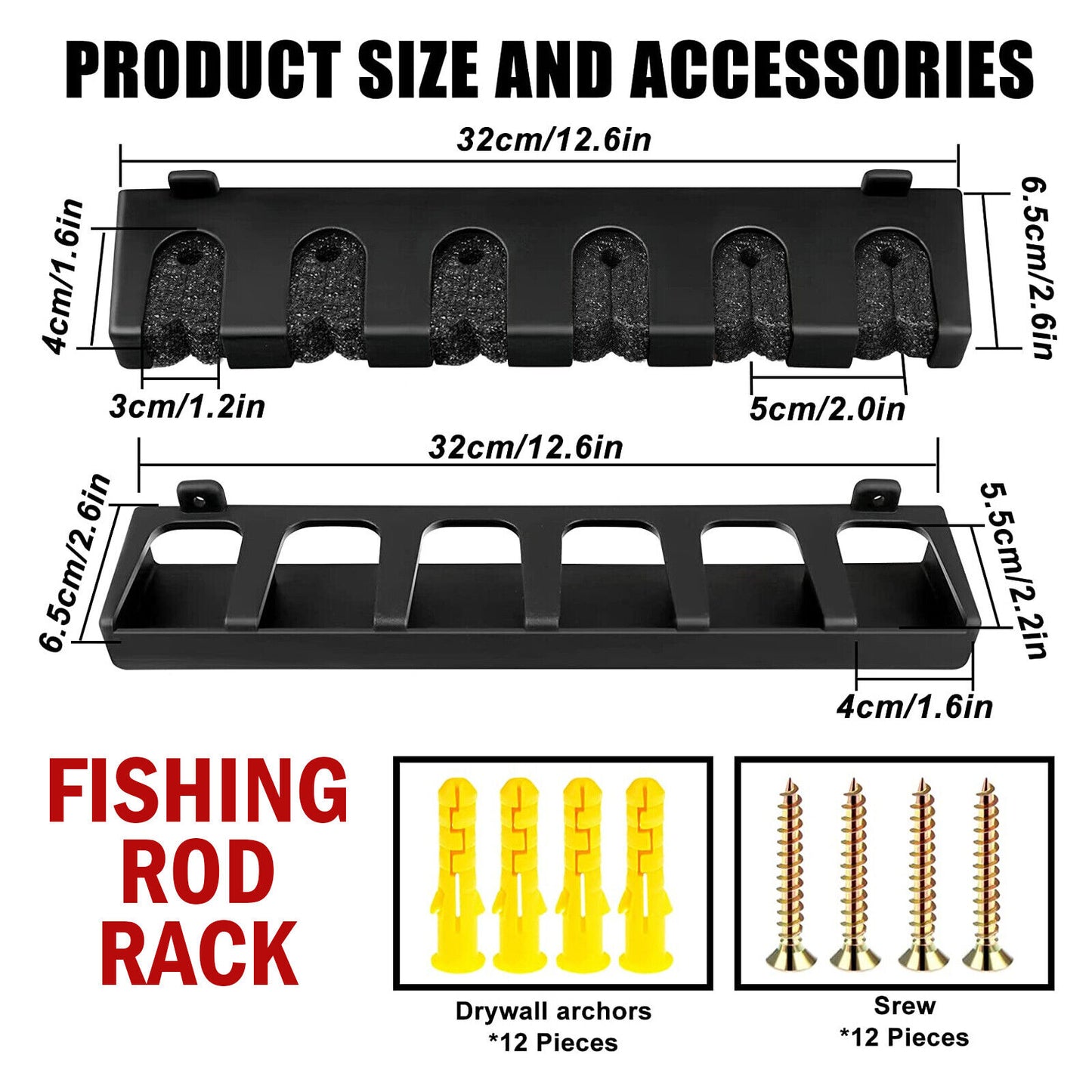 Fishing Rod Rack Vertical Holder Horizontal Wall Mount Boat Pole Stand Storage Outdoor DealSniper.net