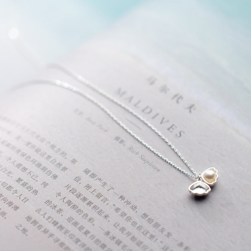 Personalized Simple S925 Silver Shell Necklace Jewelry DealSniper.net