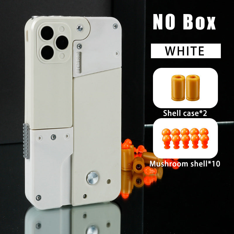 Folding Pistol Bullet Automatic Shell Throwing Toy Kids DealSniper.net White Standard ecommerce box