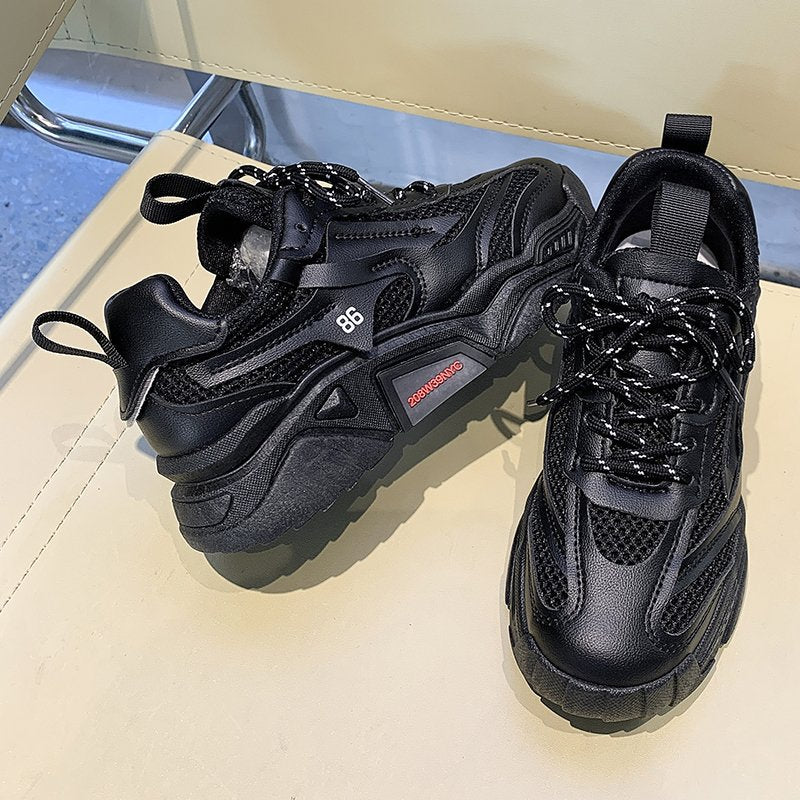 Candy-colored Thick-soled Increase Fashion Sneakers Women Women DealSniper.net Black 35