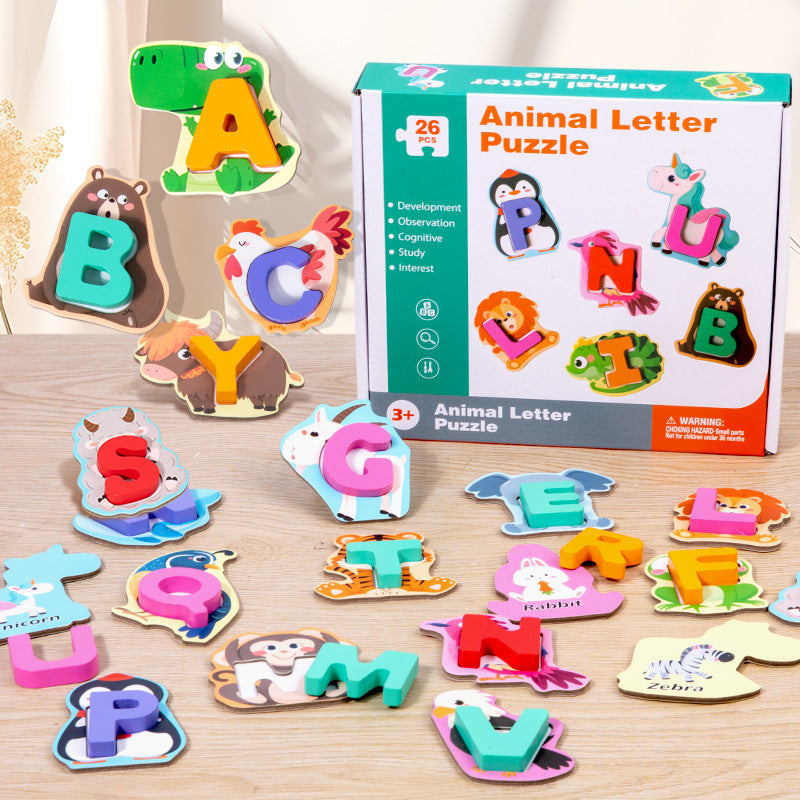 26 Letter Animal Pairing Puzzle Kids DealSniper.net