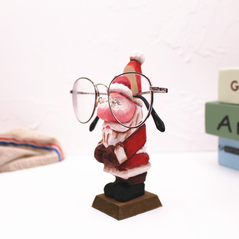 Solid Wooden Creative Fashion Glasses Frame Home Decor DealSniper.net Santa Claus
