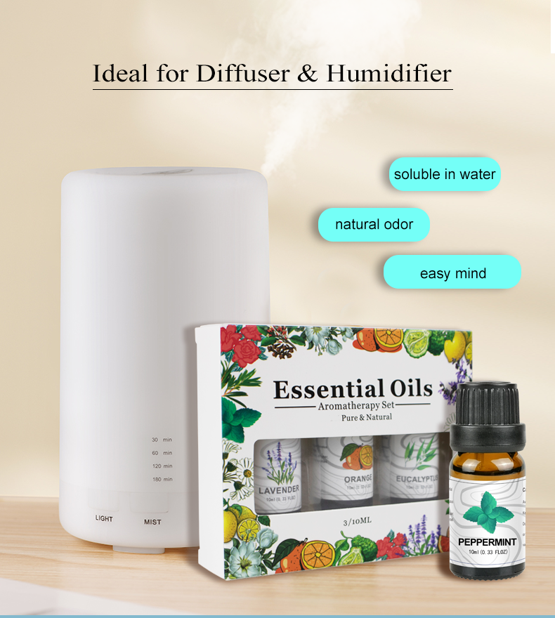 3 Pack - Aromatherapy Essential Oils Gift Set For Humidifiers Oil Diffuser Mist Health DealSniper.net