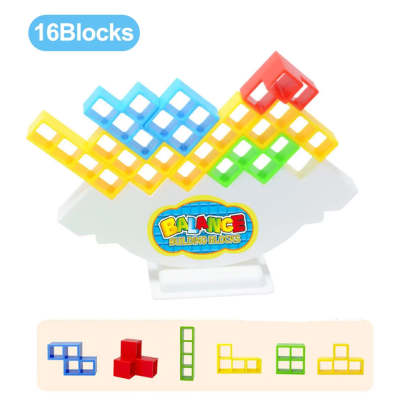 Balance Stacking Board Games Kids Adults Tower Block Toys For Family Parties Travel Games Boys Girls Puzzle Buliding Blocks Toy Kids DealSniper.net Swing Stack High 16blocks