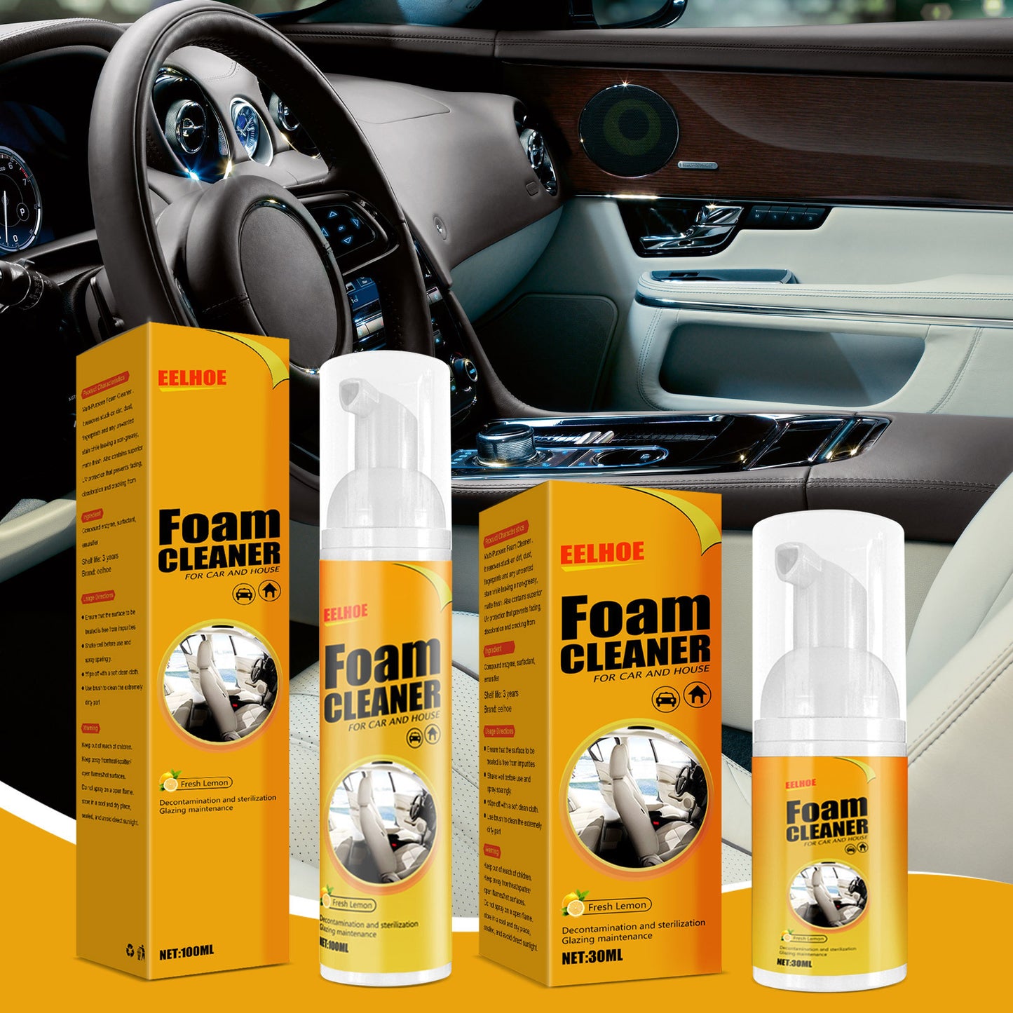 Multifunctional Foam Cleaner Supplies Car Interior Vehicle DealSniper.net
